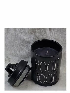 NEW Rae Dunn Hocus Pocus Warm Sandalwood 13.2 oz Candle In Ceramic Jar Halloween